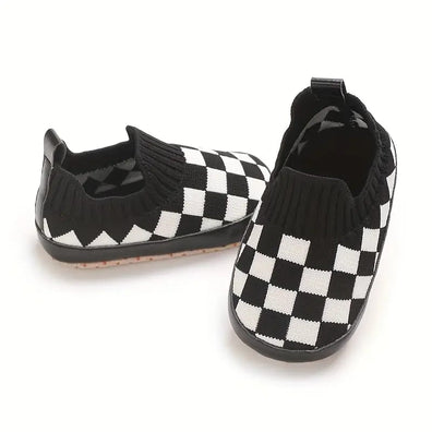 White & Black Baby Booties BTS9124A